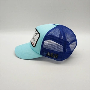 Customized Mesh Design 5 Panel Trucker Hats With Embroidery Patch