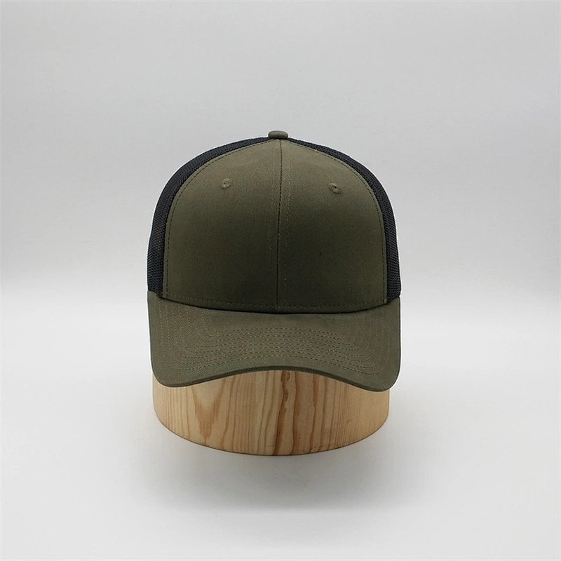 Custom Made 6 Panel Plain Structured Curved Visor Mesh Trucker Caps Hat