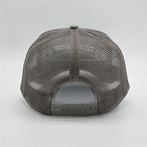 High Profil Custom Snapback Cap Grey Felt Patch Trucker Hat With 3d Raised Embroidery