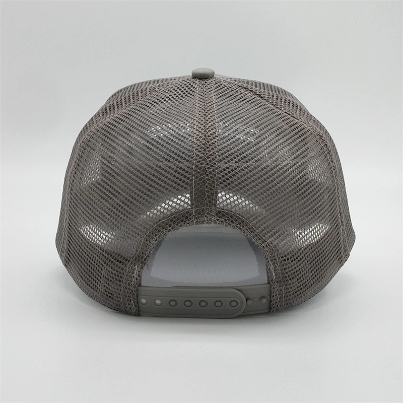 High Profil Custom Snapback Cap Grey Felt Patch Trucker Hat With 3d Raised Embroidery