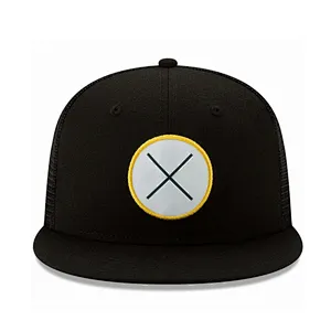 Custom Adult 6 Panel Trucker Cap Hat Black Trucker Cap, PVC Patch Adjustable Snapback Trucker Hat, High Quality Mesh Cap