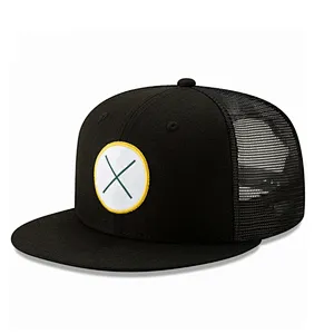Custom Adult 6 Panel Trucker Cap Hat Black Trucker Cap, PVC Patch Adjustable Snapback Trucker Hat, High Quality Mesh Cap