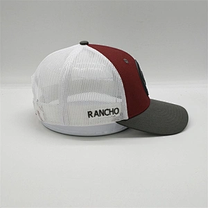 Custom 6 Panel Structured Rubber Patch Trucker Snapback Hat With Pvc Patch