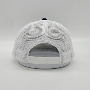Unisex Customized Embroidered Truck Hat,Breathable 6 Panel Trucker Hat,Mesh Navy Blue High Quality Trucker Cap