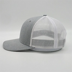 Customised Heather Grey Blank Trucker Hat,Plain White Mesh Snap Back Hat,Youth Yupoong Trucker Caps