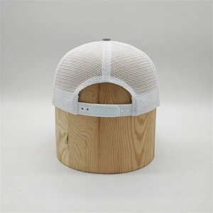 Custom Cheap Plain Worn-Out 6 Panel Curved Brim Snap Back Mesh Trucker Cap Baseball Hat