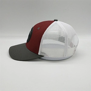 Custom 6 Panel Structured Rubber Patch Trucker Snapback Hat With Pvc Patch