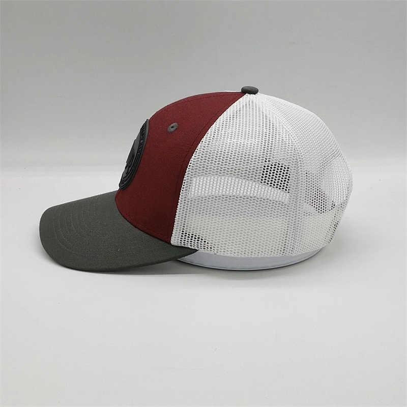 Custom 6 Panel Structured Rubber Patch Trucker Snapback Hat With Pvc Patch