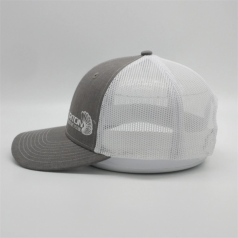 2019 Cheap Custom High Quality Embroidered Logo Heather Grey Mesh Adjustable Trucker Caps Hats
