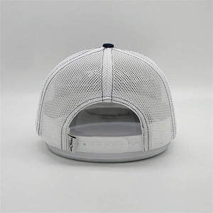 Customized Wholesale 6 Panel Cheap Purple digital Printed Embroidered Mesh Trucker Hat Caps With Woven Patch