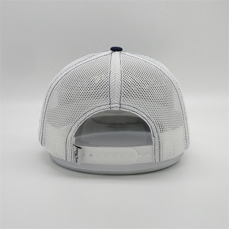 Customized Wholesale 6 Panel Cheap Purple digital Printed Embroidered Mesh Trucker Hat Caps With Woven Patch