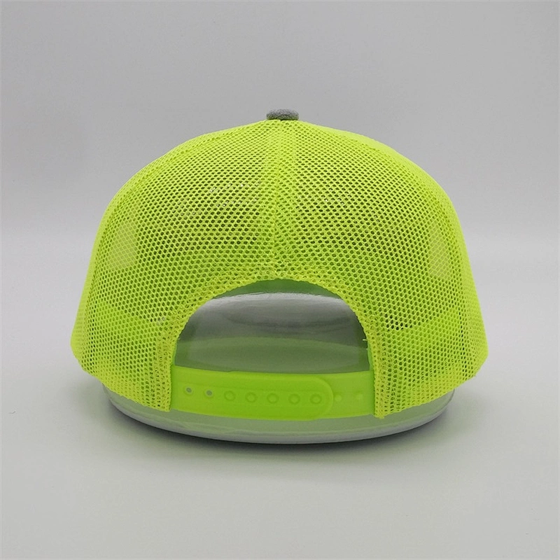 2019 Wholesale New Custom 6 Panel Embroidery Heather Grey Blank Snapback Trucker Hat Mesh Caps