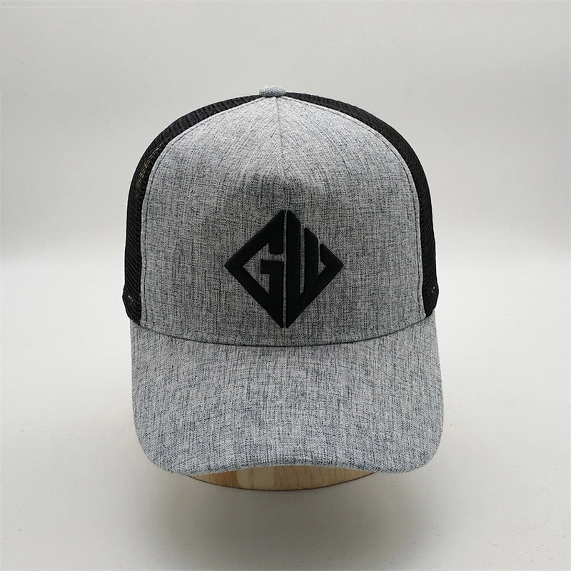China Factory Custom 5 Panel 100% Polyester 3D Embroidery Mesh Truker Caps Hat