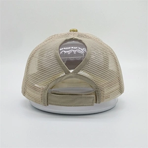 Fashion Custom Blank Performance Bling 5 Panel Ponytail Baseball Cap Mesh Gold Sequin Trucker Hat For Woman