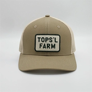 Factory Price Beige Trucker Hats,Custom Your Own Brands Truck Caps, Cotton Fabric Patch Embroidery Trucker Caps