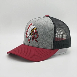 Wholesale Classic Custom 6 Panel Made Gold 3D Animal Patch Embroidered Yellow Mesh Trucker Hat Snapback Caps