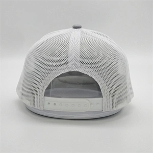 New Arrival Custom Leather Patch Hats,Blank Snapback Trucker Cap,White Mesh Heather Grey Yupoong Trucker Hat