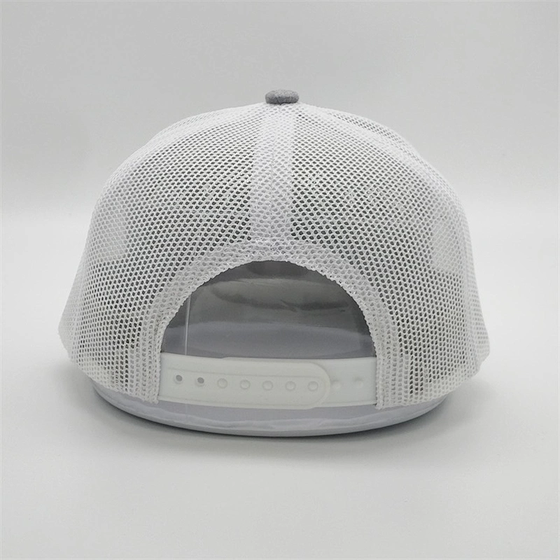 New Arrival Custom Leather Patch Hats,Blank Snapback Trucker Cap,White Mesh Heather Grey Yupoong Trucker Hat