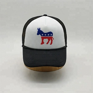 Custom 5 Panel Horse Printed Short Bill Foam Plain Trucker Cap Mesh Hat