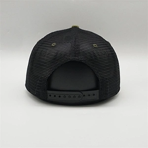 Custom Richardson Shape Quality Camo Mesh Trucker Cap,Flat Bill Snapback Hat,3D Embroidery Patch Logo Camo Trucker Hat