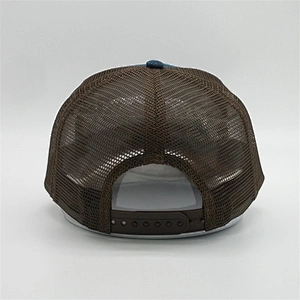Plain Custom Brown 5 Panel Suede Jean Snapback Caps Trucker Hat With 3d Raised Embroidery