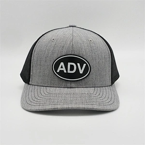 High Quality Grey Snapback hat,   Custom  Logo Mesh Caps Hat ,  Cotton PVC Rubber Patch Trucker Hat