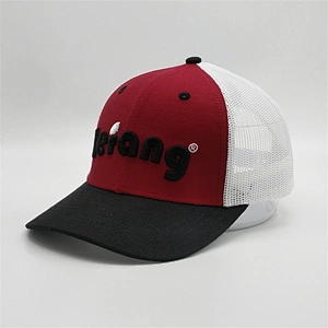 Wholesale Factory Red Trukcer Caps,Customize Own Brand Truck Caps,3D Puff Embroidery Trucker Hats