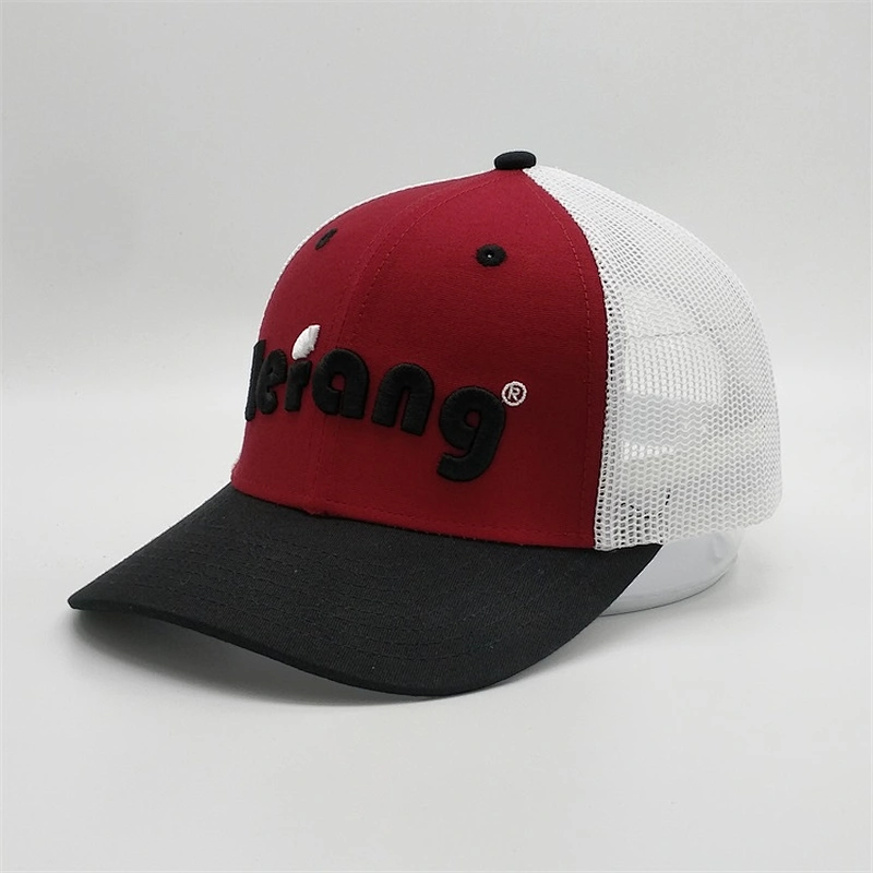 Wholesale Factory Red Trukcer Caps,Customize Own Brand Truck Caps,3D Puff Embroidery Trucker Hats