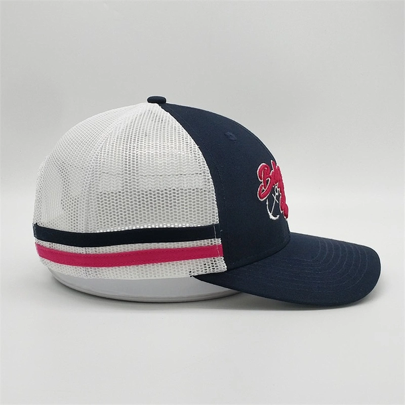 Perfect Quality Custom Two Tone 3D Letter Patches Embroidery 6 Panel Blank Trucker Cap Mesh Hat Baseball Caps