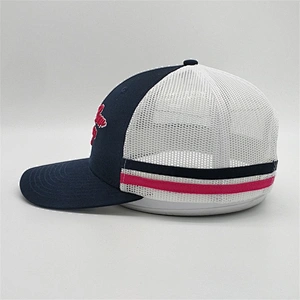 Perfect Quality Custom Two Tone 3D Letter Patches Embroidery 6 Panel Blank Trucker Cap Mesh Hat Baseball Caps