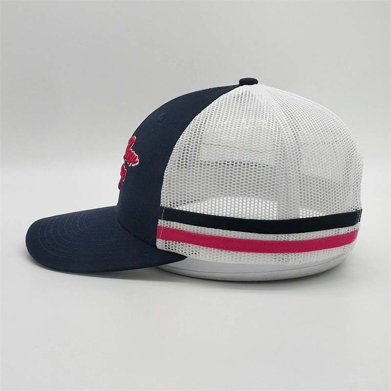 Perfect Quality Custom Two Tone 3D Letter Patches Embroidery 6 Panel Blank Trucker Cap Mesh Hat Baseball Caps