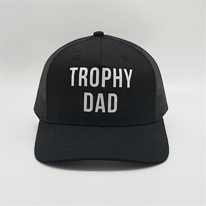 OEM Custom Low Profile Printed Logo Hat 5 Panel Buckle Plastic Blank Black Sport Mesh Baseball Trucker Cap Hat