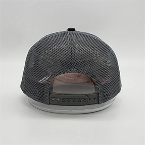 Personalized Custom Made Black Trucker Hats,Design Woven Patch Travel Hats,5 Panels Drak Gray Trucker Caps