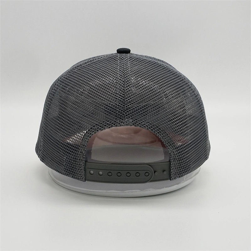 Personalized Custom Made Black Trucker Hats,Design Woven Patch Travel Hats,5 Panels Drak Gray Trucker Caps