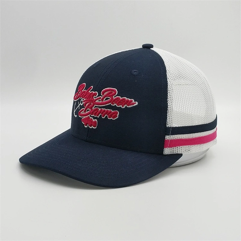 Perfect Quality Custom Two Tone 3D Letter Patches Embroidery 6 Panel Blank Trucker Cap Mesh Hat Baseball Caps