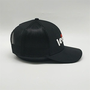 Custom 3D Embroidery Logo Running Truck Hat Black Cap,Women Men 6 Panel Trucker Mesh Material,Sublimation Fitted Outdoor Hats