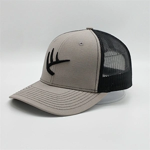 2019 Wholesale New Custom Black Mesh Hat,6 Panel Heather Grey Trucker Hats,3D Embroidery Logo Baseball Cap
