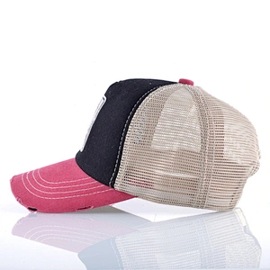 Wholesale distressed 100%cotton 5 panel blank animal hats mesh Unisex fashion trucker caps