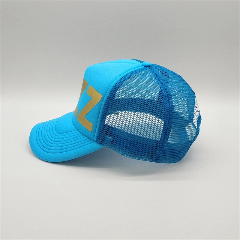 Custom 5-Panel 100 Polyester Cheap Simple Printed Trucker Caps With Custom Printing