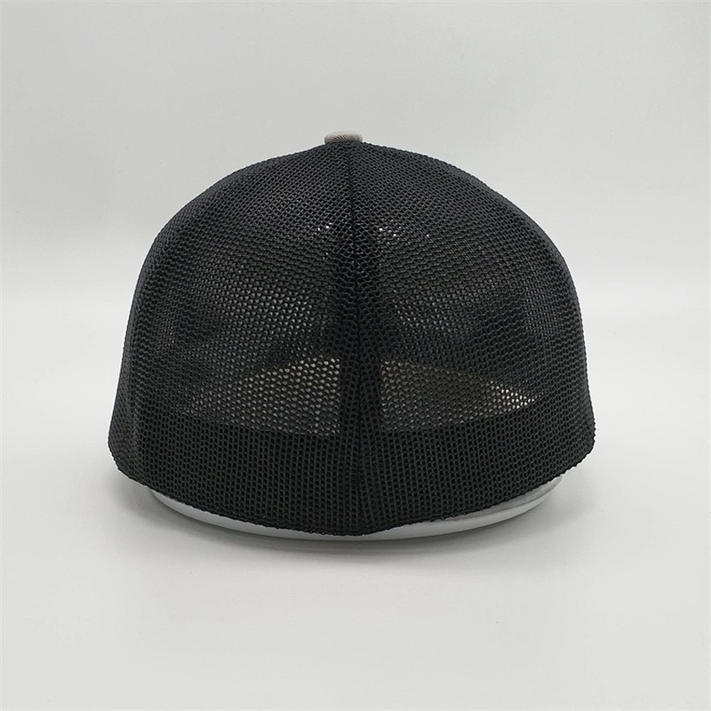 China Custom Structure 6 Panel Blank Baseball Cap,Blank High Quality Black Mesh Grey Trucker Hat,Low Crown Flex Fit Trucker Cap