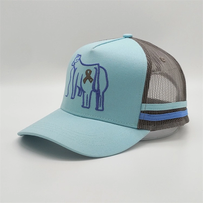 Wholesale Multi-color Custom 5 Panel Mesh Embroidery Logo Trucker Hat Caps With Logo