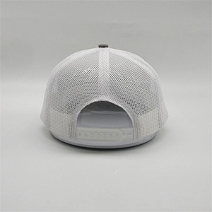 Adult Grey White Mesh Trucker Cap,Plain Customized Made Logo 6 Panel Trucker Hat,Wholesale Cheap Bulk Outdoor Cap