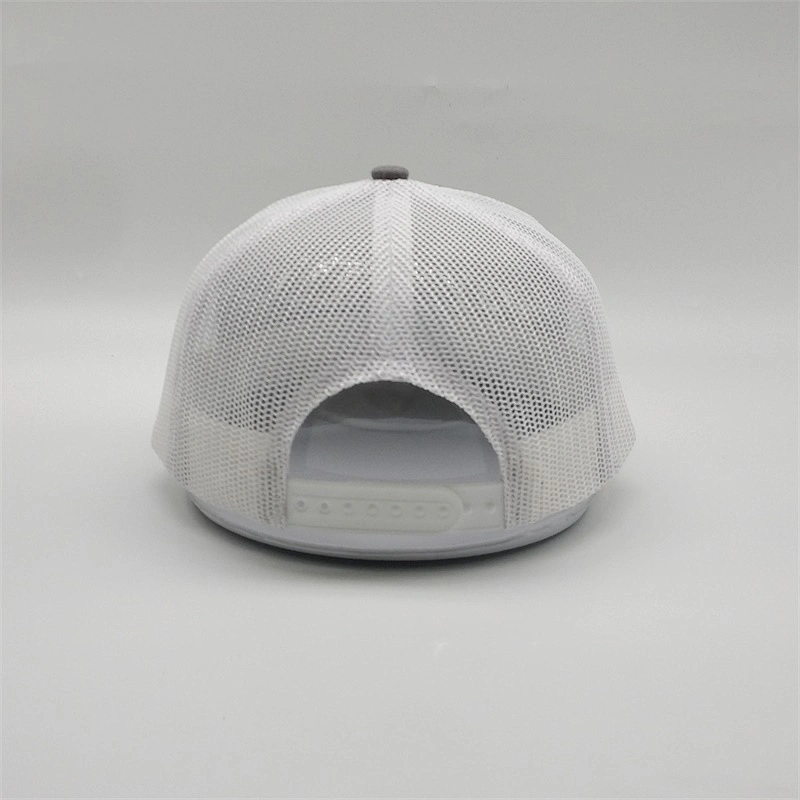 Adult Grey White Mesh Trucker Cap,Plain Customized Made Logo 6 Panel Trucker Hat,Wholesale Cheap Bulk Outdoor Cap