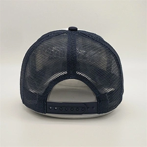 Wholesale Custom Worn Out Trucker Caps,Applique Navy Blue Mesh Trucker Hat,5 Panel Foam Soft Unstructured Hats