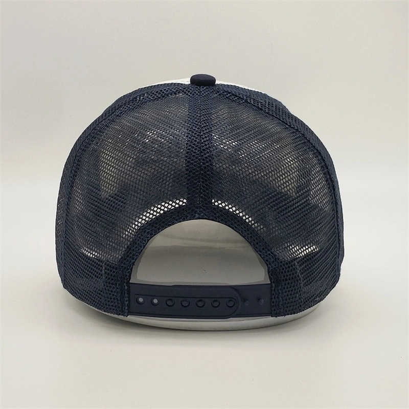 Wholesale Custom Worn Out Trucker Caps,Applique Navy Blue Mesh Trucker Hat,5 Panel Foam Soft Unstructured Hats
