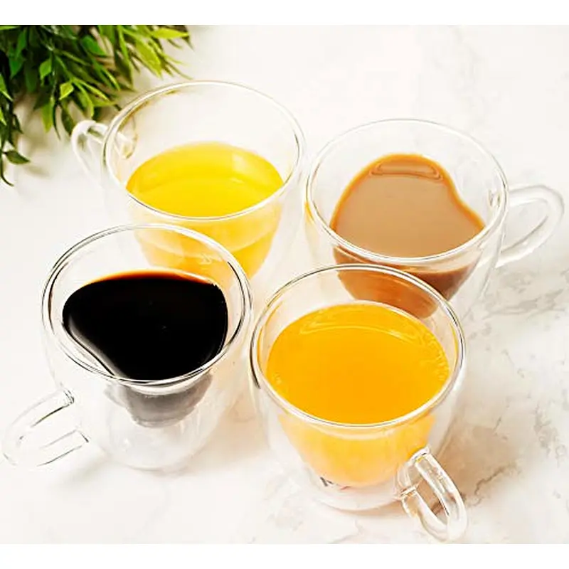 Double wall glass cup
