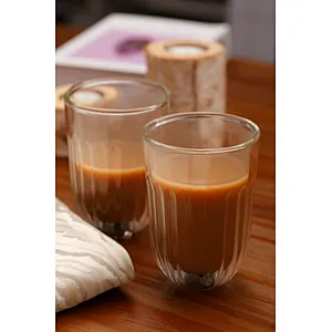 Double wall glass cup