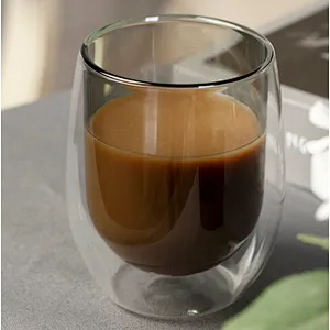 Double wall glass cup