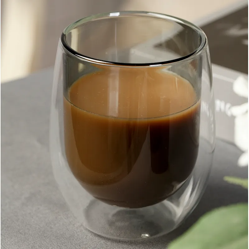 Double wall glass cup