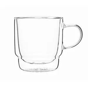 Double wall glass cup
